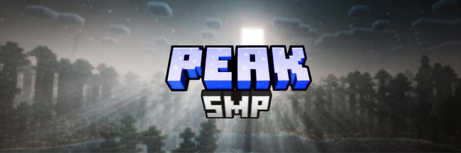 Discovery splash banner for PEAK SMP | 2026 Discord server