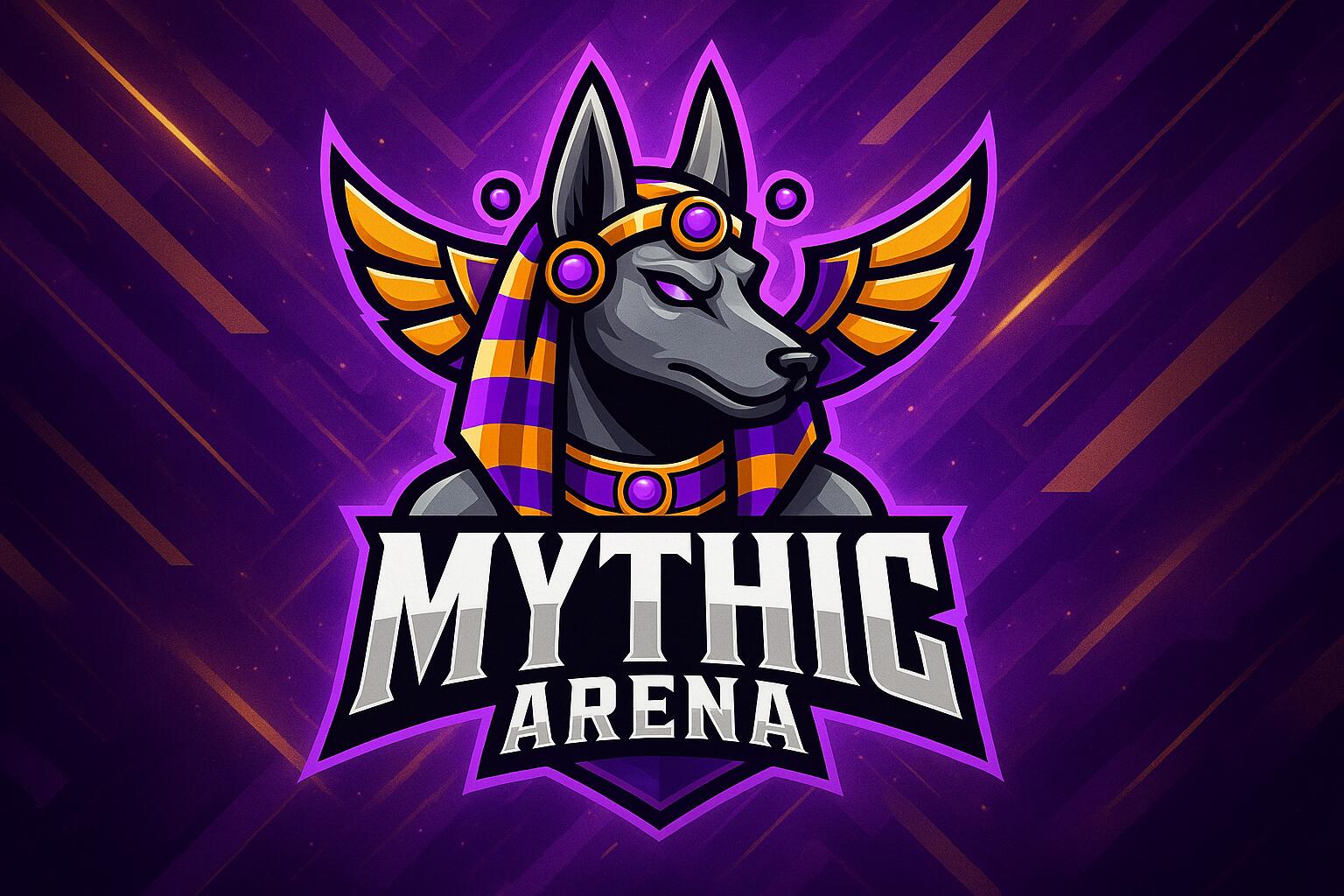 Discovery splash banner for Mythic Arena Discord server