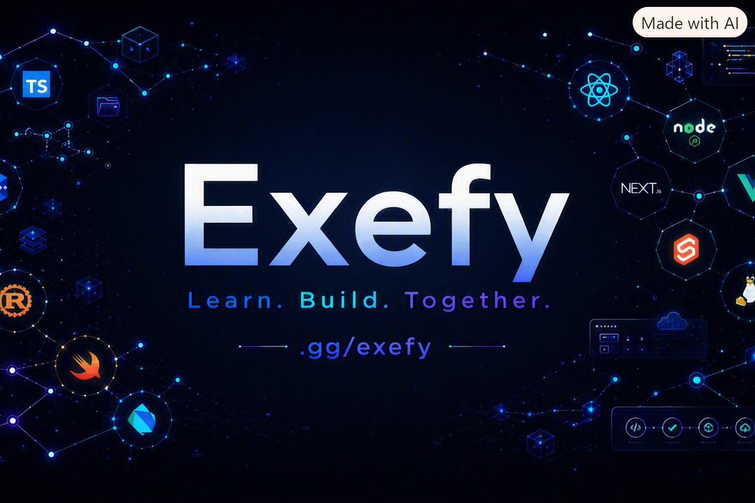 Discovery splash banner for Exefy | Developers Discord server