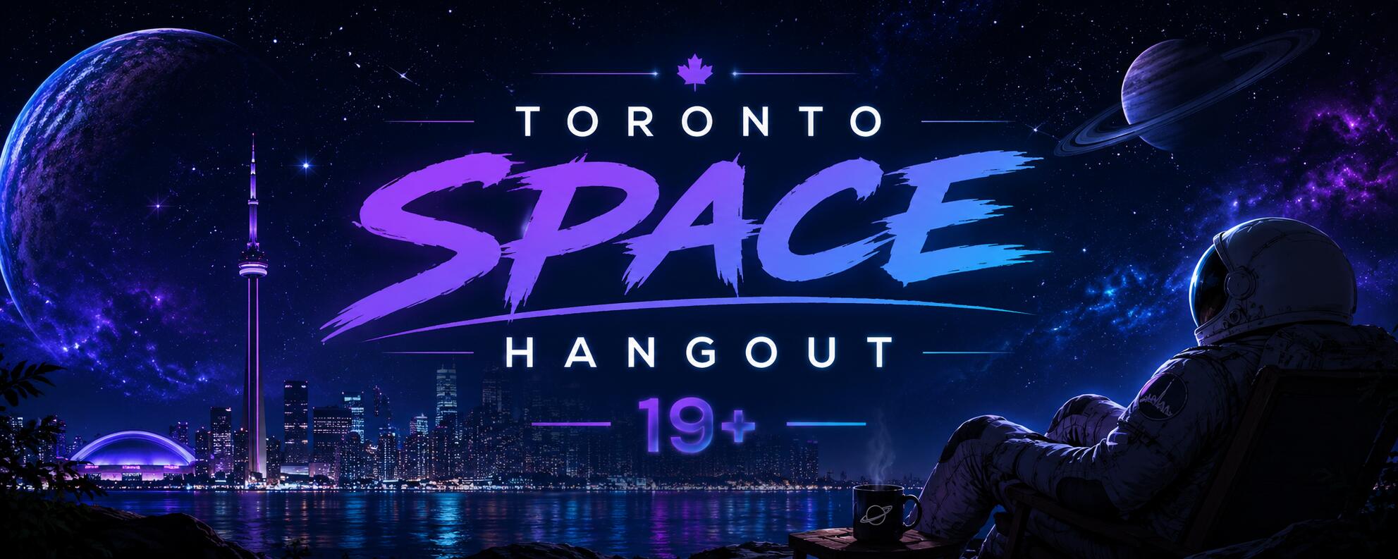 Discovery splash banner for Toronto Space Hangout 19+ Discord server