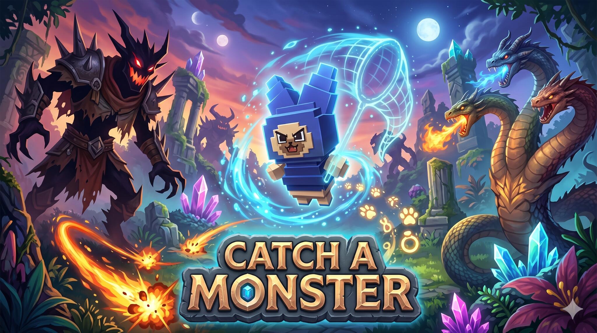 Discovery splash banner for Catch a Monster Discord server