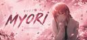 Discovery splash banner for Myori ⸗ Anime • Manga #BAKIM Discord server