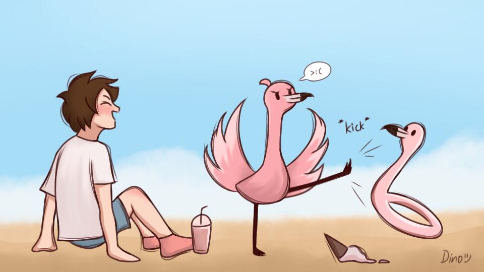 Discovery splash banner for Flamingo Community Discord server