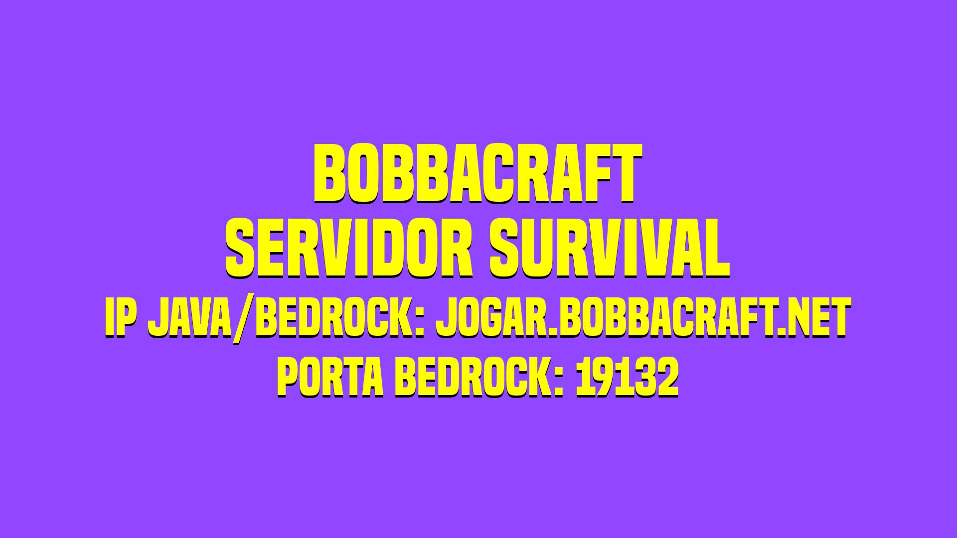 Discovery splash banner for Bobbacraft | Servidor Survival de Minecraft Java e Bedrock Discord server