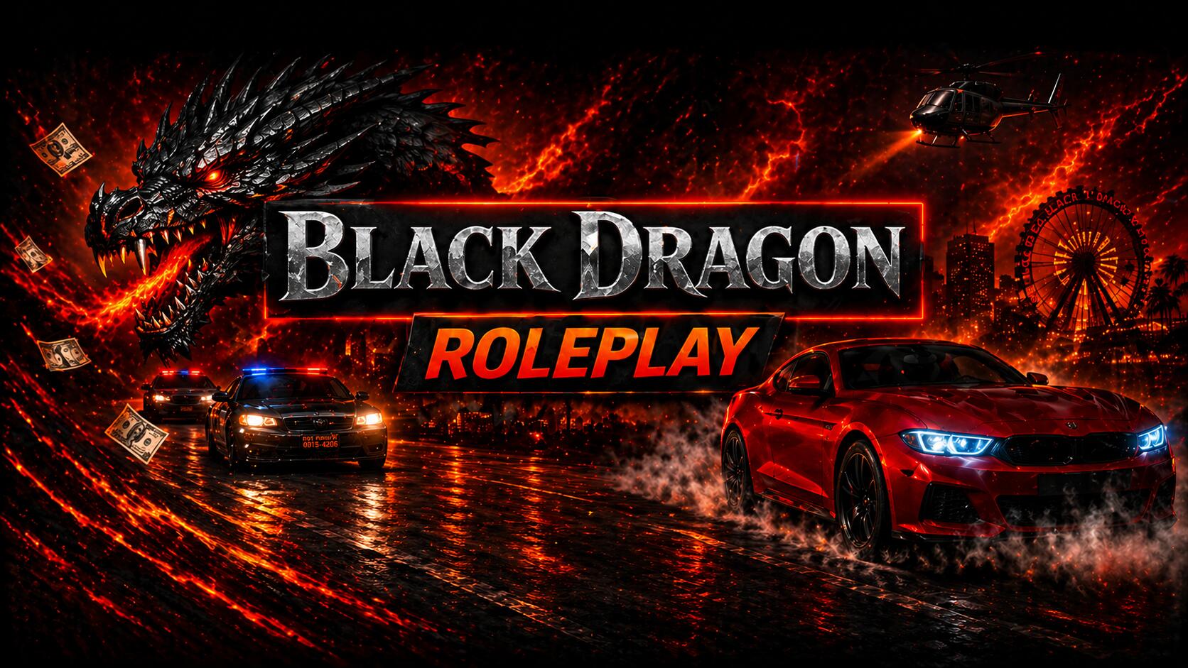Discovery splash banner for Black Dragon | GTA5 Roleplay Discord server