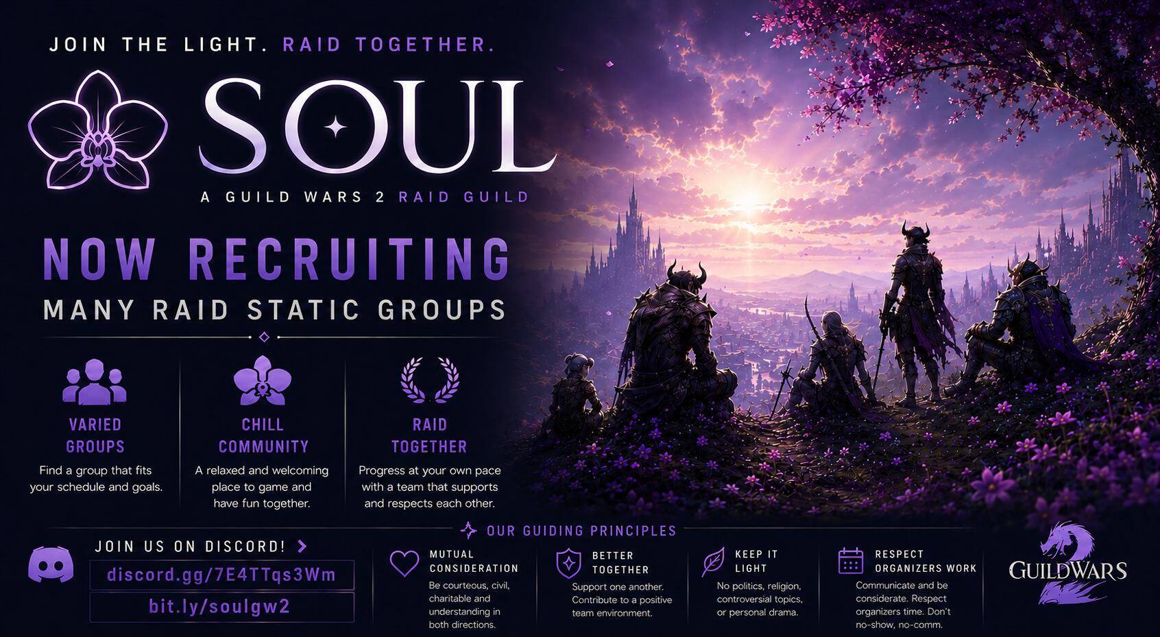 Discovery splash banner for Positive Synergies (SOUL) Discord server