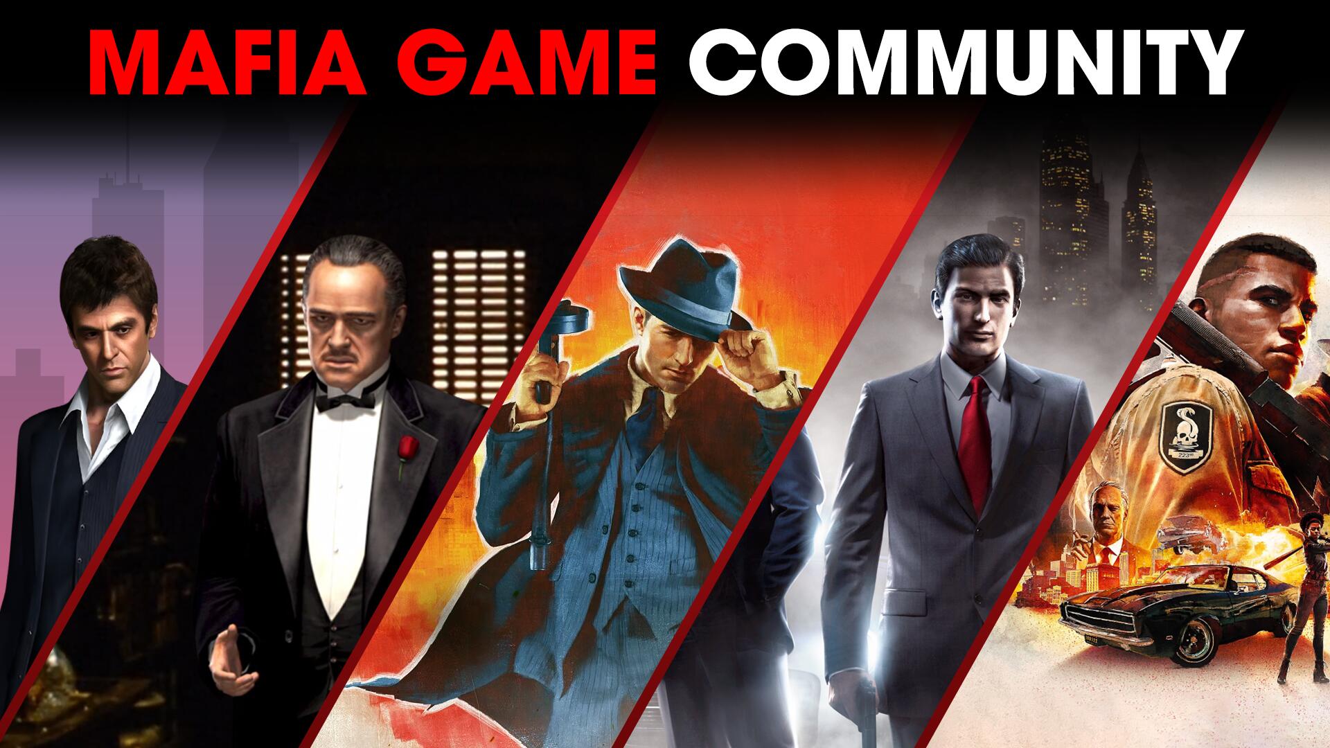 Discovery splash banner for Mafia Game Community Discord server