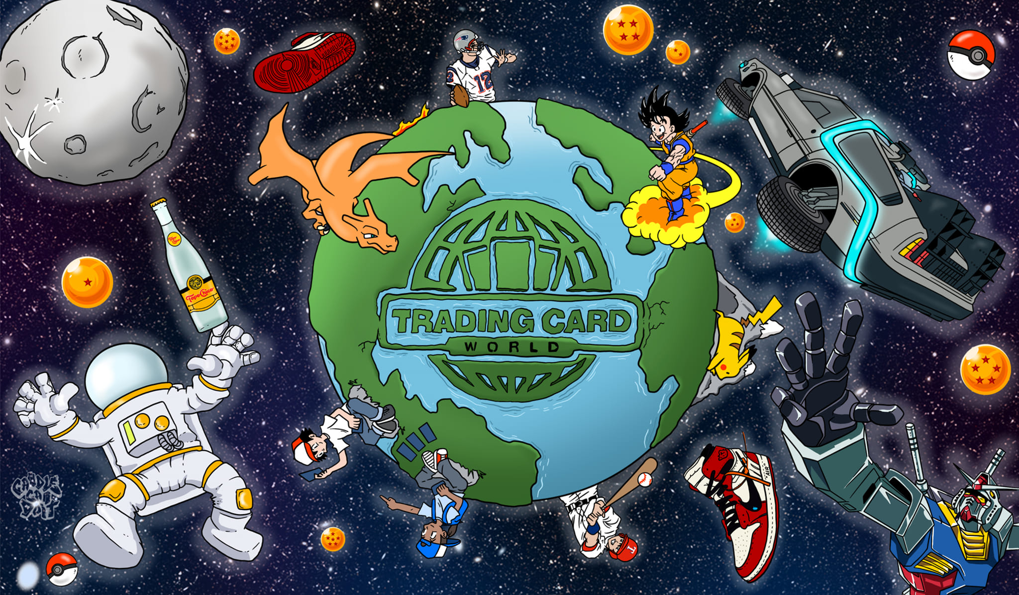 Discovery splash banner for Trading Card World Discord server